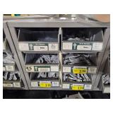 Industrial Hardware Storage Bin Unit with Uncut Keys and Plastic Bags
