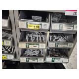 Industrial Hardware Storage Bin Unit with Uncut Keys and Plastic Bags