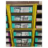 Industrial Hardware Storage Bin Unit with Springs, Computer Grommets, Hinges and Latches