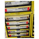 Industrial Hardware Storage Bin Unit with Hole Plugs, Furniture Caps, Roller Chain Links, and MORE!!
