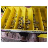 Industrial Hardware Storage Bin Unit with Hole Plugs, Furniture Caps, Roller Chain Links, and MORE!!