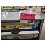 Industrial Hardware Storage Bin Unit with Assorted Screws and Metric Nuts