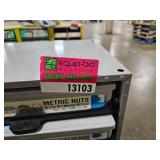 Industrial Hardware Storage Bin Unit with Assorted Screws and Metric Nuts