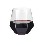 Reloger 32pcs 12oz Disposable Wine Glasses Plastic Wine Glass Clear Plastic Stemless Unbreakable Shatterproof Glassware Recyclable Diamond Design