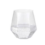Reloger 32pcs 12oz Disposable Wine Glasses Plastic Wine Glass Clear Plastic Stemless Unbreakable Shatterproof Glassware Recyclable Diamond Design