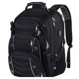 VECKUSON 18.4 Laptop Backpack for unisex, 60L Extra Large Gaming Laptops Back Bag with USB Charger Port,TSA Friendly Flight Approved and RFID Anti-Theft Pocket Heavy-duty Pack,21.3*15.7*11.8inch Grey
