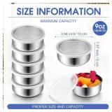 Yiyiring 16Pack 9 oz Stainless Steel Container Stainless Steel Snack Containers with Lids Metal Food Storage Containers Leak Proof Metal Lunch Box