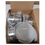 Yiyiring 16Pack 9 oz Stainless Steel Container Stainless Steel Snack Containers with Lids Metal Food Storage Containers Leak Proof Metal Lunch Box