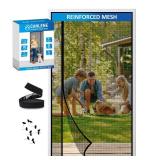 CANLENE Magnetic Screen Door Left Right Side Opening Polyethylene Terephthalate Mesh Greater Than Fiberglass and Polyester Easy Install Fit Door Size 36"x96"(Screen:39"x98")