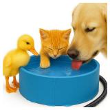 Heated Water Bowl for Dog Cat, Outdoor Warming Animals Bowl with Chew Resistant Power Cord, Waterproof Heat Pet Bowl Smart Uniform Heating in Winter Antifreeze for Chicken Duck,108 fl oz