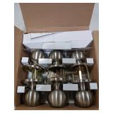 BESTTEN [3 Pack] Door Knob with Lock and Key, Keyed Different Entry Door Knob, for Entrance and Front Door, Satin Nickel