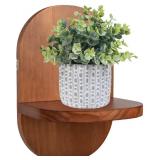 ARTORA Wall Mounted Plant Holder, Wooden Flower Pot Wall Hanging Shelf Black Indoor Outdoor Decorative Floating Shelves Planter Hanger Racks for Wall Bedroom Living Room Porch Balcony Decor (1 Pack)