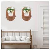 ARTORA Wall Mounted Plant Holder, Wooden Flower Pot Wall Hanging Shelf Black Indoor Outdoor Decorative Floating Shelves Planter Hanger Racks for Wall Bedroom Living Room Porch Balcony Decor (1 Pack)