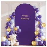 6FT Purple Arch Backdrop Cover,Spandex Fitted Wedding Arch Stand Covers Round Top Chiara Arch Covers Stretchy Backdrop for Birthday Party Ceremony Banquet Decoration