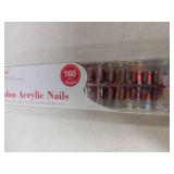 Cat Eye Press on Nails Red - 5 Styles Red Press on Nails Short Square, Soft Gel x Coat Nails False Nails, Bt Art Box Press On Nails in 16 Sizes -160 PCS Soft Gel Fake Nails Kit