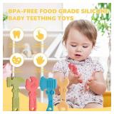 TYRY.HU Baby Teething Toys for Babies 0-6 Months 6-12 Months, BPA Free Silicone Baby Molar Teether Chew Toys, Hammer Wrench Spanner Pliers for Boys Girls, Soft-Textured, Easy to Hold & Clean, 4 Packs