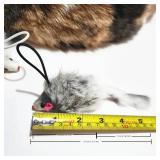 Caticalife Real Rabbit Fur Mouse Cat Toy - 5 Pack with Crinkle Sound, Rattle & Rope, Extra-Wide Durable Tail, Interactive Hunting Toys for Indoor Cats (No Catnip)