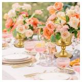 Gold Vase for Centerpieces Compote Bowl: Wedding Pedestal Vase 5.9 Inch Metal Flower Urn for Table Party Home Decor Set of 2