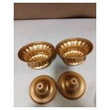 Gold Vase for Centerpieces Compote Bowl: Wedding Pedestal Vase 5.9 Inch Metal Flower Urn for Table Party Home Decor Set of 2