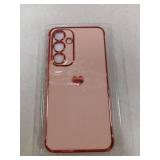 LeYi for Galaxy S24-FE Case: Tempered Glass Screen Protector 2 Pcs,Full Camera Lens Protection, Love Heart Plating Luxury Shockproof Phone Case Funda para Samsung S24FE 5G, Pink