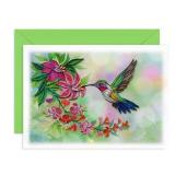 TUMYBee Hummingbirds and Flowers Quilling Card, Cute Animal Card for All Occasions Birthday, Congratulation, Thinking of You For Mom, Women, Friend, Boss, Love (Hummingbirds and Flowers)