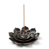 GARMOLY Incense Burner, Incense Holder for Sticks, Brass Lotus Incense Stick Holder and Detachable Ash Catcher