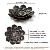 GARMOLY Incense Burner, Incense Holder for Sticks, Brass Lotus Incense Stick Holder and Detachable Ash Catcher