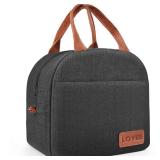 Lunch Bag Lunch Box for Women & Men, Large Capacity Insulated Lunch Bag for Adult, Leakproof Reusable Lunch Tote Bags for Work/Office/Travel/Picnic (Black)