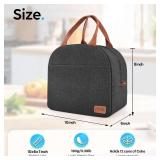 Lunch Bag Lunch Box for Women & Men, Large Capacity Insulated Lunch Bag for Adult, Leakproof Reusable Lunch Tote Bags for Work/Office/Travel/Picnic (Black)