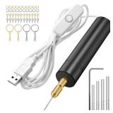 Electric Hand Drill Tools Set for Resin Casting Molds, Electrical Pin Vise Kit with 8 Pieces Drill Bits (0.8 to 1.2 mm) for Resin Plastic Wood Polymer Clay Jewelry Keychain Pendant Making Supplies