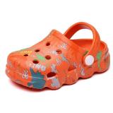 INMINPIN Kids Cute Clogs Cartoon Garden Shoes Boys Girls Slides Slippers Indoor Outdoor Children Water Shower Beach Pool Sandals,Orange,13-14 Little Kids,Kids 200