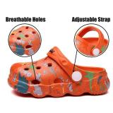 INMINPIN Kids Cute Clogs Cartoon Garden Shoes Boys Girls Slides Slippers Indoor Outdoor Children Water Shower Beach Pool Sandals,Orange,13-14 Little Kids,Kids 200
