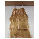 MOBJVIY Toddler Kids Girls Sleeveless Sequin Fringe Dress Zip Back Little Girls Tasseled Sparkling Party Latin Dance Dress (Gold, 4-5 Years)