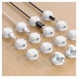13 Pack Cord Holder - Magnetic Cable Clips - Cord Holder for Nightstand - Cord Organizer for Desk, Magnetic Cord Organizer, for Desk, Nightstand, Phone Charger, Computer, Home, Office, Car (White)