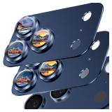 SiHPuoy 2 Pack Camera Lens Protector for iPhone 17 Pro Max Accessories, Metal Aluminum Alloy Tempered Glass Camera Protector, [Military Grade Shatterproof] [Case Friendly]-Blue
