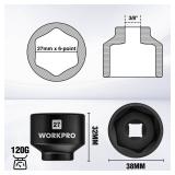WORKPRO 27mm Oil Filter Socket Wrench, Oil Filter Removal Tool, Oil Filter Change Set, Ideal for Some Mercedes, Volkswagen, Hyundai, Kia, Minis, and Smart Car