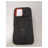 SURITCH for iPhone 16 Case with Magnetic Camera Slide Cover and Adjustable Kickstand, Compatible with MagSafe, Shockproof Bumper Case Slim Protective Cover 6.1 Inch, Black