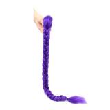 NISEYO NU Easy Clip in Purple Ponytail Extensions 26 Inch Long Purple Braids Synthetic Fiber Box Braiding Hair for Cosplay Halloween Costume