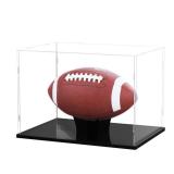 Football Display Case Full Size, Acrylic Clear Box with Stand, UV Protected Memorabilia Holder, for Autographed Football Fans & Collectors, Sports Collectibles