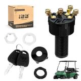 Upgraded Ignition Key Switch for Club Car DS, Limo, Turf Carryall 1 & 2, XRT 1996-up 12V Gas Golf Cart, OEM# 101826301, 1012505 10 l0l