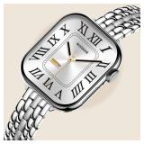 MioHHR Slim Metal Bands Compatible with Apple Watch Band 49mm 46mm 45mm 44mm 42mm (Series 3/2/1), Thin Stainless Steel Bands for Women iWatch Series 11 10 9 8 7 6 5 4 3 2 1 SE3/2/1 Ultra 3/2/1, Silver