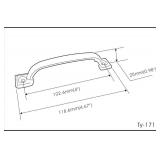 QCAA Steel Screen Door Pull, 4-3/4", Black Plated, 4 Pack, Made in Taiwan