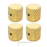 Unxuey Electric Guitar Knobs Metal Flat Top Control Volume Tone Switch Knob with Wrench for Bass Guitar (Golden,4pcs/Set)