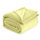 Toddler Blanket - Lightweight Breathable Warm Cozy Soft Throw Blanket - Pale Lime Yellow - 30x40 Inches