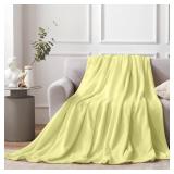Toddler Blanket - Lightweight Breathable Warm Cozy Soft Throw Blanket - Pale Lime Yellow - 30x40 Inches