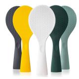 FireKylin Silicone Standing Rice Spatula with Non-Stick Paddle, Heat Resistant Rice Cooker Spoon, Serving Spoon for Grains (White)