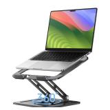 LOXP Adjustable Laptop Stand, Computer Stand with 360 Rotating Base, Ergonomic Laptop Riser Mount for Desk Foldable Protable Computer Desk Fits with MacBook Pro Air (10-16") - Black
