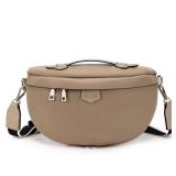Eslcorri Crossbody Bags for Women - Fashion Sling Purse Shoulder Bag Fanny Pack Leather Causal Chest Bum Bag with Adjustable Wide Strap for Workout Traveling Running Shopping - Apricot