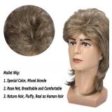 Kaneles Mullet Wigs for Men 80s Costumes Fancy Party Accessory Cosplay Halloween Hair Wig (Blonde)