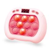 Intoypad Pop Game Light Up Fidget Toy for Kids, 6 Modes LED Screen Quick Push Controller Electric Fidget Popper Bubble Game Car Games Travel Activities Birthday Toys for Girls Pink
